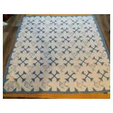 Patchwork Quilt - Blue & White Dove