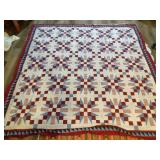 Patchwork Quilt Top - Red, White, & Blue