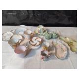 Assorted Cups, Saucers, Salt/Pepper & Trays