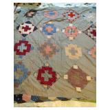 Patchwork Quilt Top - Dark with Cross