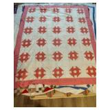 Patchwork Quilt Top - Pink & White