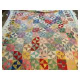 Patchwork Quilt Top - Multicolor Triangles
