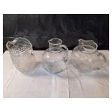 3 Glass Pitchers