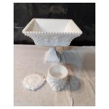 Milk Glass Fruit Bowl and Candy Dish