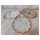 2 Anchor Hocking & 1 Fostoria Serving Dishes