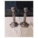 Antique Silver Plated Candle Holders