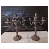 2 Antique Brass Candle Holders