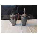 2 Antique Silver Plated Tea Pots