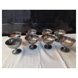 8 Silver Plated Wine Cups