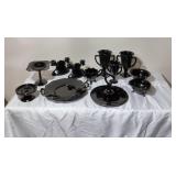 Black Amethyst Glass Dishware Set
