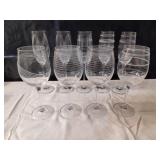 5 Champagne 4 Wine Glasses