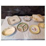 Assortment of Orange, Green and Yellow Dishware