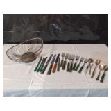 Vintage Silverware and Silver Plated Basket