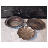 3 Silver Plated Serving Dishes
