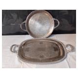 2 Silver Plated Serving Platters