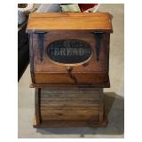 2 Vintage wooden Bread Boxes