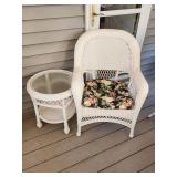 Resin Wicker Side Table and Chair