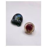 Blown Glass and Paperweight