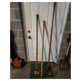 2 rakes and 1 Garden Hoe