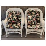 Lot of 2 Resin Wicker Patio Chairs