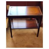 Vintage Leather Top End Table 12x23x22