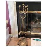 Ball Head Brass Fireplace Tool set