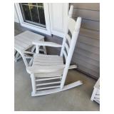 Large Ladder Back Wooden Rocking Chair