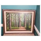 M Derry Painting of Nature in The Woods 18x24
