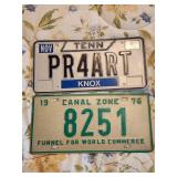 2 License Plates Canal Zone Funnel For World Commr