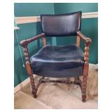 Vintage Black Leather Arm Chair