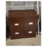 2 Small Brown File Cabinets