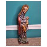 Hand Carved Wooden Mary and Jesus