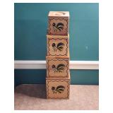 Hand Painted Rooster Nesting Canister Set