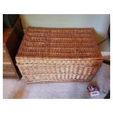 Antique Wicker Trunk Full