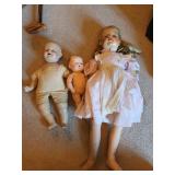 3 Vintage Dolls
