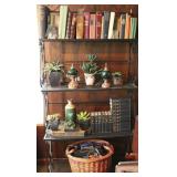 Vintage Book Collection w/ Decor & Basket of CDs
