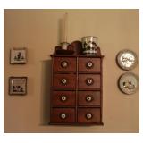 Vintage Apothecary Spice Cabinet w/ Decor