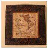 Western Hemisphere Decorative Print Framed