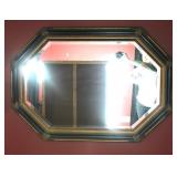 Vintage Beveled Black & Gold Mirror