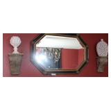 2 Decorative Wall Shelves w/ White Glazed Decor