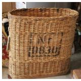 Vtg WWII Swiss Mortar Artillery Wicker Basket