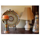 Lamp, Vase, Candle Holder, & Decor Plate