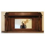 Antique Wooden Mantle Mirror