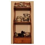 Small 3 Shelf 1 Drawer Wall Hang w/ Decor