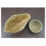Vintage Yellow Ware Stone Bunny & Jello Molds