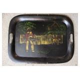 Vintage Black Americana Toleware Serving Tray