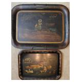 Antique Toleware Tole Serving Trays
