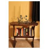 Vtg Table Top Book Shelf w/ Books & Candle Holder