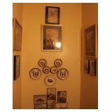 Watercolor Paintings w/ Decor Wall Plates