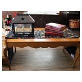 Vintage Coffee Table w/ Light & Book Collection